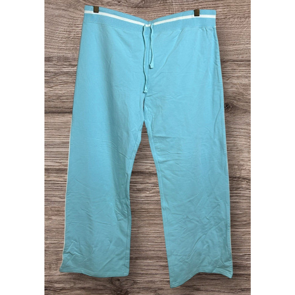 Vintage Junction West Active Sweatpants Sz L Light Blue Wide Leg Drawstring - Picture 1 of 5